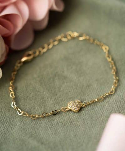 Alternative view of Armbånd til barn i sølv med zirkonia