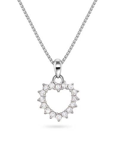 Smykke i sølv med zirkonia hjerte