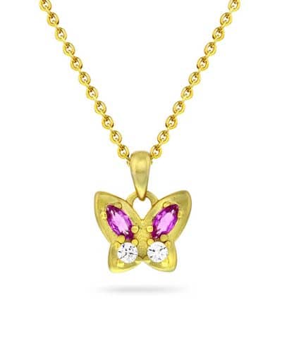 Smykke i sølv med zirkonia sommerfugl