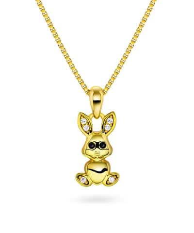 Smykke i sølv med zirkonia kanin