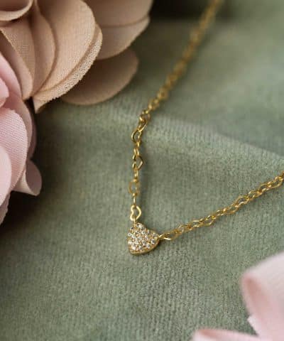 Alternative view of Kjede i sølv med zirkonia hjerte