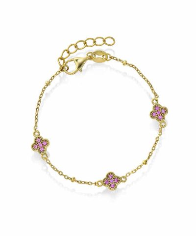 Armbånd i sølv med zirkonia kløver