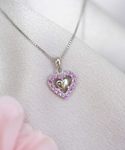 Alternative view of Smykke  i sølv med zirkonia hjerte