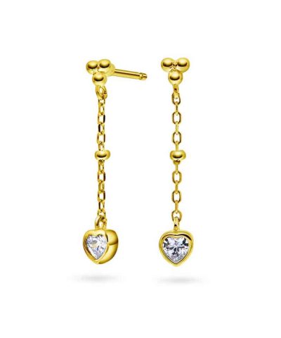 Øredobber i sølv med zirkonia hjerte