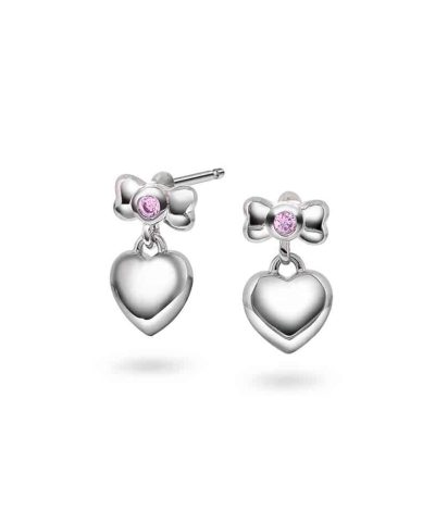 Øredobber i sølv med zirkonia hjerte