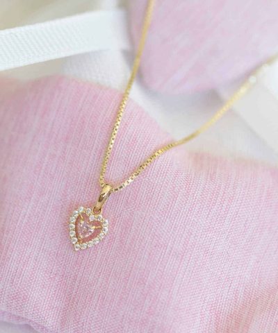 Alternative view of Smykke i gull med zirkonia hjerte