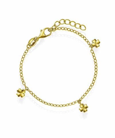 Armbånd i sølv firkløver