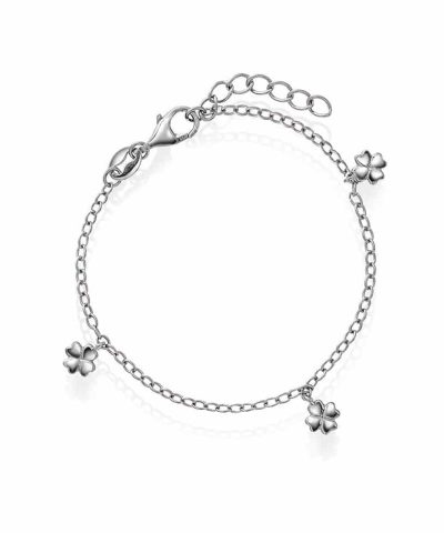 Armbånd i sølv firkløver