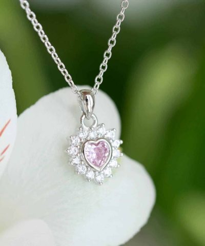 Alternative view of Smykke i sølv med zirkonia hjerte
