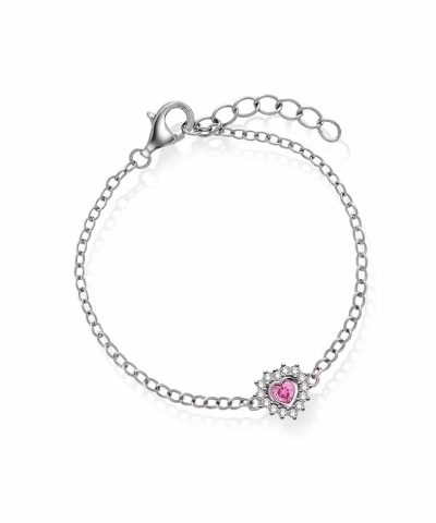 Armbånd i sølv med zirkonia hjerte