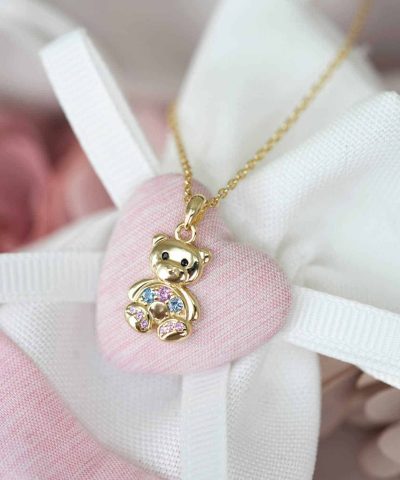 Alternative view of Smykke i sølv med zirkonia bamse