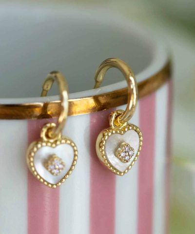 Alternative view of Øredobber i sølv med perlemor og zirkoni