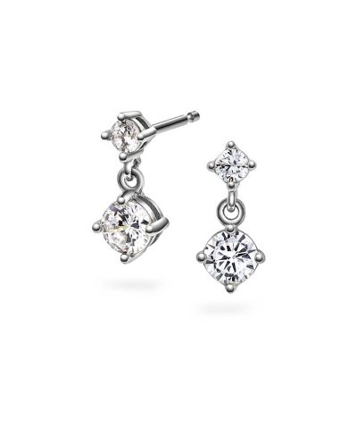 Øredobber i sølv med hvit zirkonia