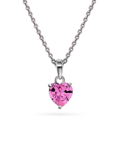 Smykke i sølv med zirkonia hjerte