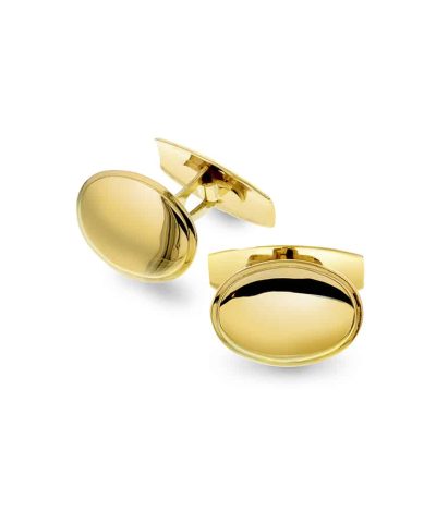 Christophersen Gult Gull Mansjettknapperplat glatt oval