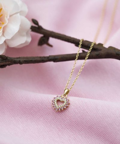 Alternative view of Smykke i sølv med zirkonia hjerte