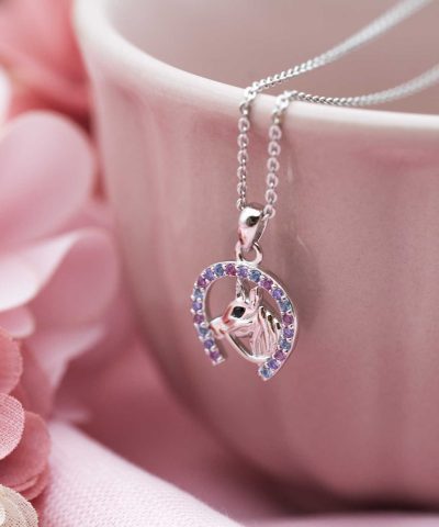 Alternative view of Smykke i sølv med zirkonia hest