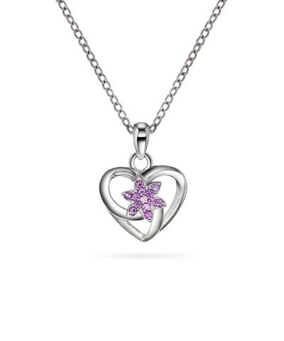 Smykke i sølv med zirkonia hjerte