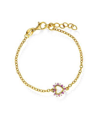 Armbånd i sølv med zirkonia hjerte