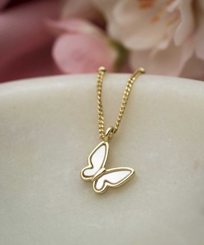 Alternative view of Smykke i sølv med perlemor sommerfugl