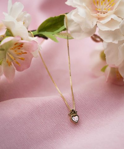 Alternative view of Smykke i gull med zirkonia hjerte