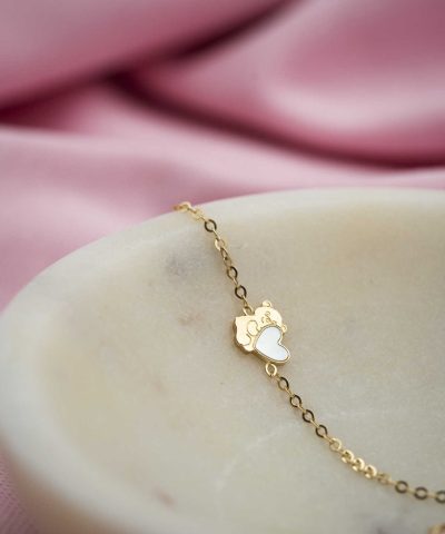 Alternative view of Armbånd i gull med perlemor bams