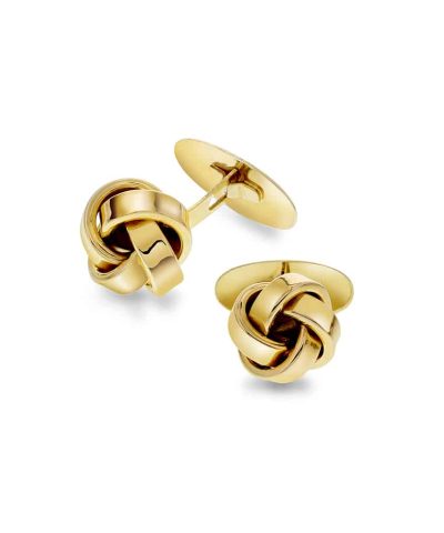 Christophersen Gult Gull Mansjettknapperknute 4 løkk firk 12