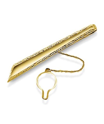 Slipsnål i gull med siselert kant