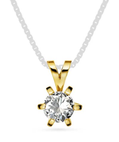 Alternative view of Superstar anheng i gult gull med diamant 0,50 ct TWSI