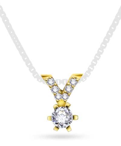 Superstar anheng i gult gull med diamant 0,26 ct TWSI