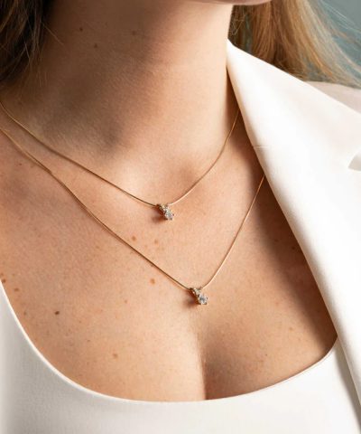 Alternative view of Superstar anheng i gult gull med diamant 0,56 ct TWSI