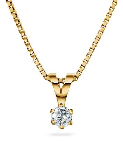 Polaris anheng i gult gull med diamant 0,30 ct TWSI