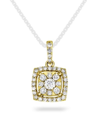 Anheng i gult gull med diamant 0,50 ct WSI