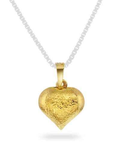Alternative view of Gold heart, solid, flat back, Norwegian made