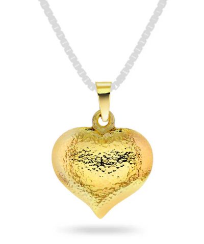 Gullhjerte,massivt, flat bak, norsk produsert