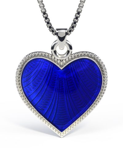 Pia&Per ANHENG,HJERTE MØRKBLÅ