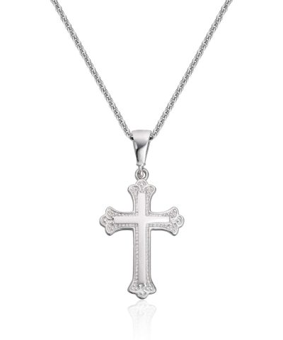 Anheng i hvitt gull med kors