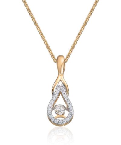 "Dancing diamond" Anheng 0,18ct WSI i gult gull