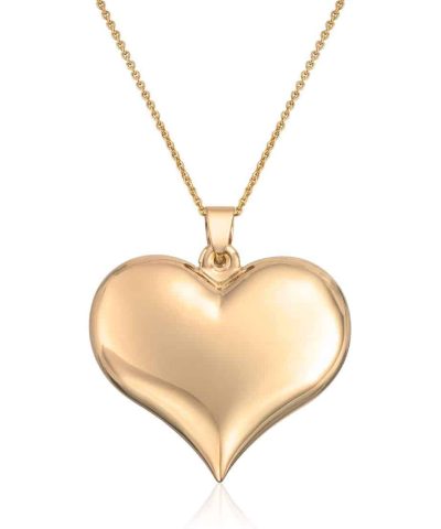 Anheng hjerte i 14K gult gull