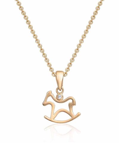 Anheng Gyngehest 14K gult gull med Cz