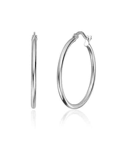 Øreringer i Rhodinert Sølv 2x30mm