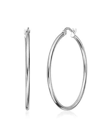 Øreringer i Rhodinert Sølv 2x40mm