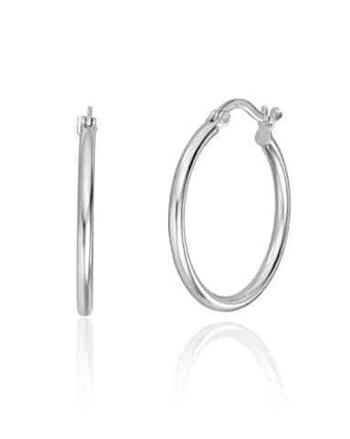 Øreringer i Rhodinert Sølv 2x25mm