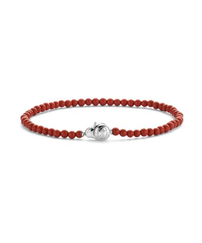 Ti Sento - Milano silver and red coral bead bracelet 2965CR