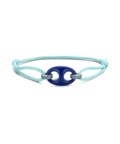 Ti Sento - Milano Milano silver and silk cord bracelet 2984BL with a lapis blue coffee bean token