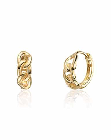 Øreringer Link i forgylt Sølv