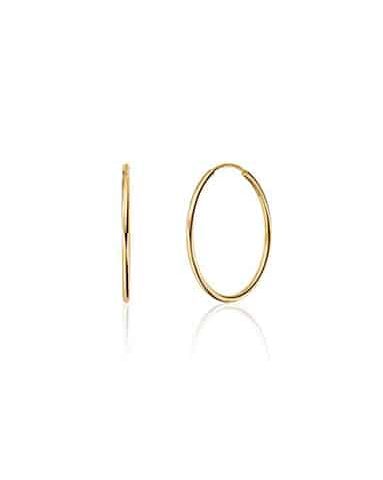 Øreringer i forgylt Sølv 1.2x20mm