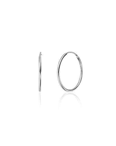 Øreringer i Rhodinert Sølv 1.2x20mm