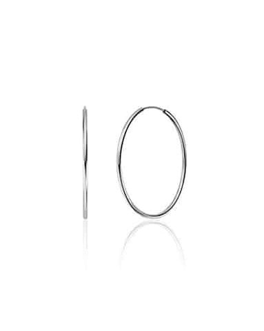 Øreringer i Rhodinert Sølv 1.2x30mm