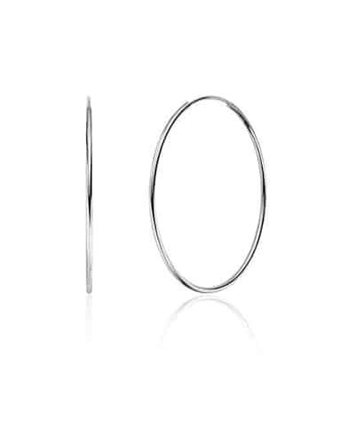 Øreringer i Rhodinert Sølv 1.2x40mm